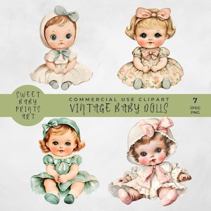Boneca Vintage Clipart Bonecas Bonitas Imagens Chá De Bebê Tema De Boneca Vintage Diário De Lixo Ilustrações De Boneca Vintage Retro Para Imprimir Berçário