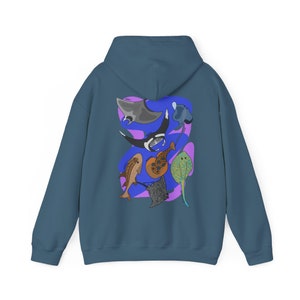 Ray Fish Hoodie, fun ray fish design hoodie for men, for women, marine lover hoodie, ocean lover gift, fun sweatshirt.