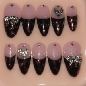 Chrome hearts & french tip Press on nails