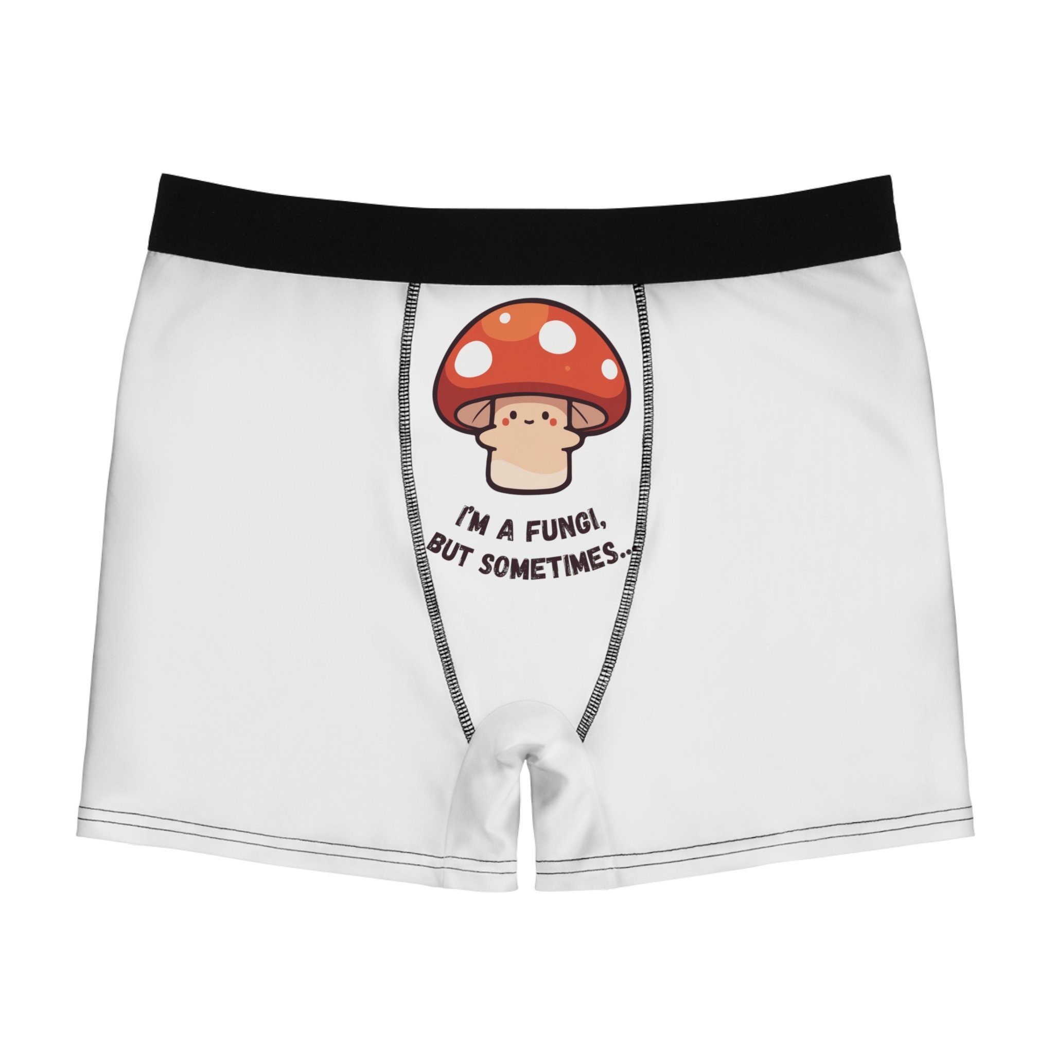 Cute Mushroom Pattern Men's Underwear Flat Angle Cotton Shorts Hip