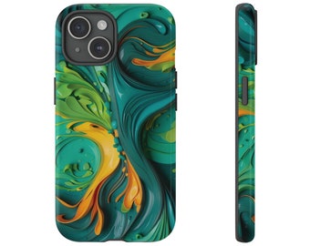 Resin Phone Case, Handcrafted Design, iPhone and Samsung Galaxy, Unique Accessories, Trendy Protective Cover, Customizable Shell