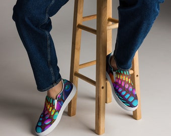 Multi Color Honeycomb Herren Slip-On Canvas-Schuhe