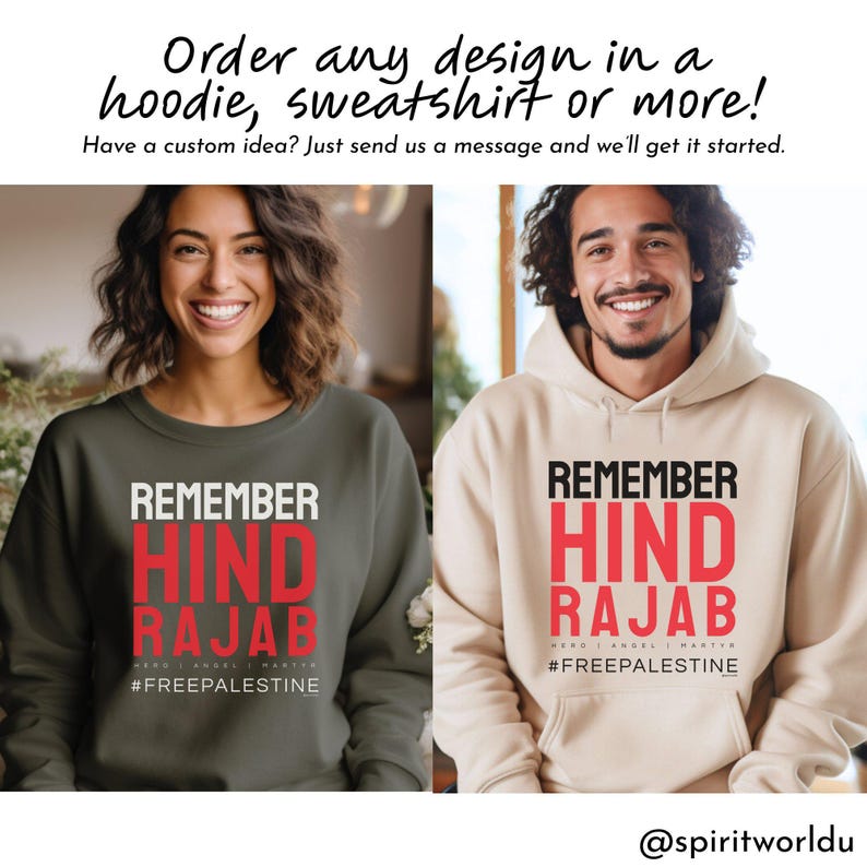 Hind Rajab Free Palestine Shirt, Sweater or Hoodie. Gaza T-Shirt, anti-genocide tee, social justice gift, protest activism bds anti-war image 8