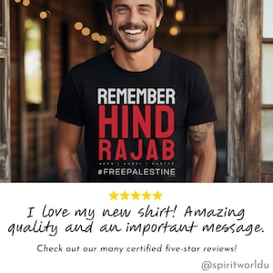 Hind Rajab Free Palestine Shirt, Sweater or Hoodie. Gaza T-Shirt, anti-genocide tee, social justice gift, protest activism bds anti-war image 6