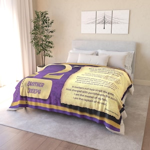Personalized Purple and Gold Omega and Invictus Blanket