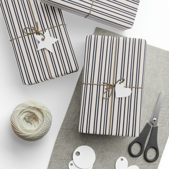 Grey striped wrapping paper discount