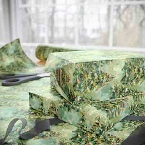 Christmas Wrapping Paper, Christmas Tree Painting Wrapping Paper, Christmas Tree Wrapping Paper, Green Christmas Wrapping Paper