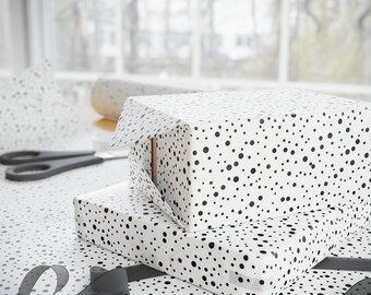 Black and White Polka Dot Wrapping Paper, Polka Dotted Wrapping Paper, Wrapping Paper, Gift Wrapping, Gift Wrap