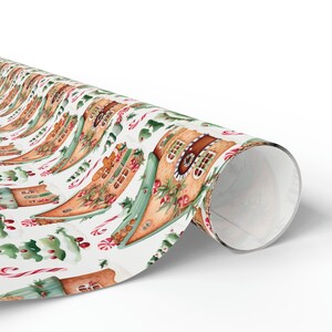 Christmas Wrapping Paper, Gingerbread House Wrapping Paper, Christmas Gift Wrap, Christmas Gift Wrapping Paper, Christmas Paper image 3