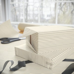 Pin Stripe Wrapping Paper, Black and Beige Striped Wrapping Paper, Wrapping Paper, Minimalist Wrapping Paper, Modern Wrap Paper, Gift Wrap