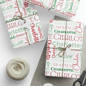 Personalized christmas wrapping paper, christmas wrapping papers, custom wrapping paper, custom name wrapping paper, wrapping paper roll