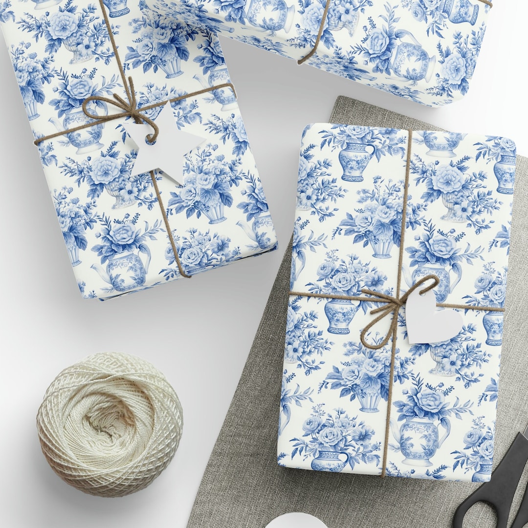 blue-floral-vase-wrapping-papers-floral-wrapping-paper-blue-floral