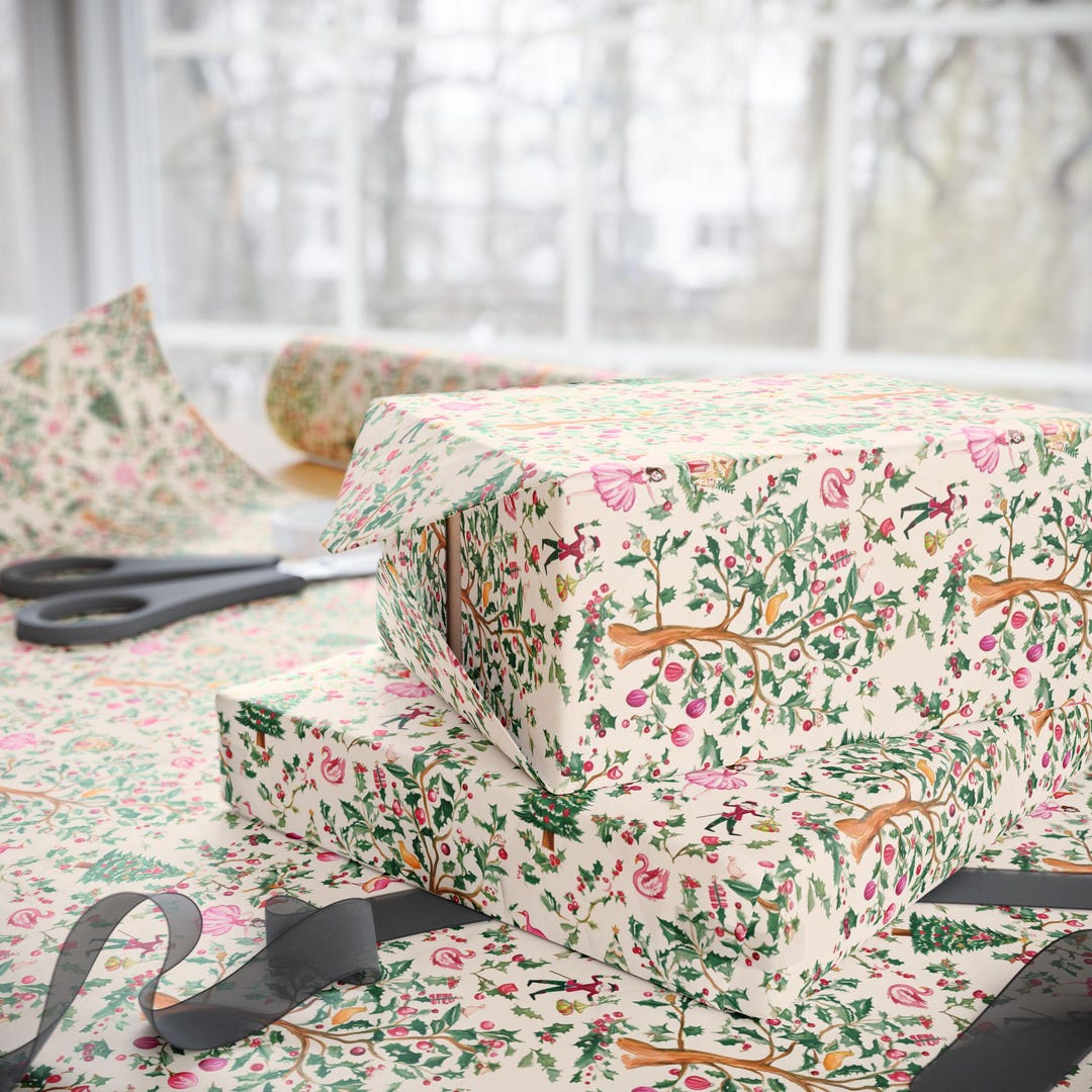 Christmas Wrapping Paper, Partridge in a Pear Tree Ballet Christmas ...