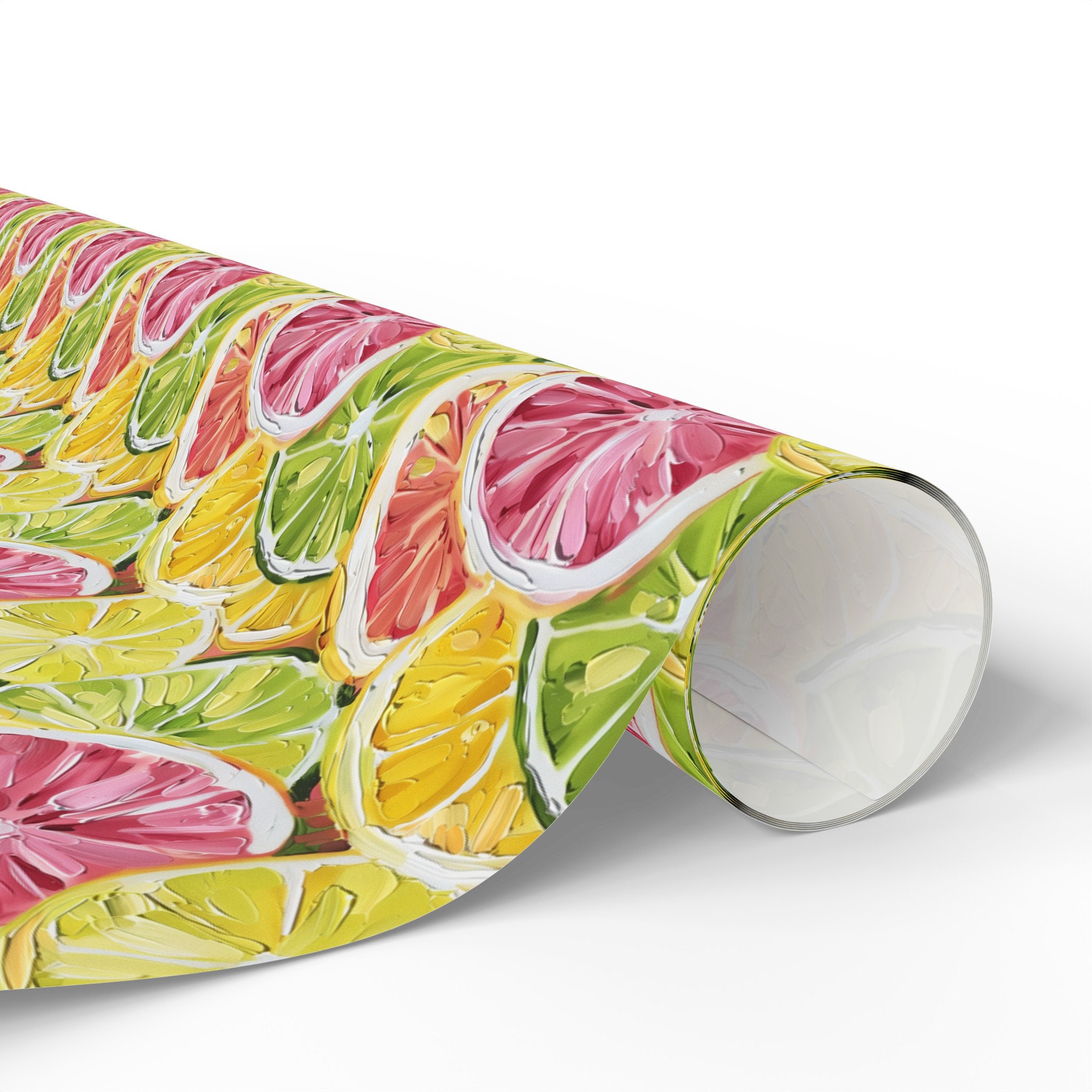 Citrus Painting Wrapping Paper, Citrus Wrapping Paper, Grapefruit and ...