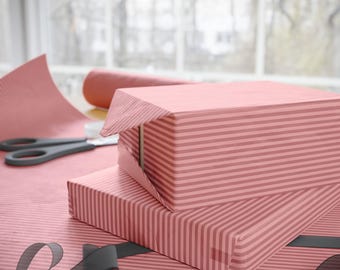Mauve Pink Thin Stripe Wrapping Paper, Stripe Wrapping Paper, Thin Stripe Wrapping Paper Roll, Pink Stripe Wrapping Paper, Luxury Wrapping