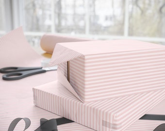Dun roze streep inpakpapier, inpakpapier roze streep, lichtroze inpakpapier, inpakpapier roze streep