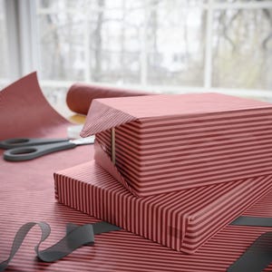 Christmas Wrapping Paper, Christmas Thin Red Stripes Wrapping Paper, Christmas Paper, Red Stripe Wrapping Paper, Stripe Wrapping Paper Roll
