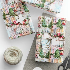 Christmas Wrapping Paper, Christmas City Streets Wrapping Paper, Wrapping Paper, Christmas Gift Wrap, Unique Christmas Paper