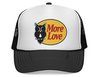 Cappellino da camionista More Love Owl / Logo ovale giallo retrò