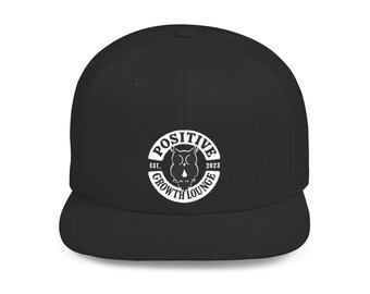 Positive Growth Lounge EST. 1983 Logo Flat Bill Snapback, Stylish Cap for Everyday Wear