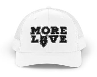 MORE LOVE OWL graphic Snapback Cap | distressed vintage trucker hat