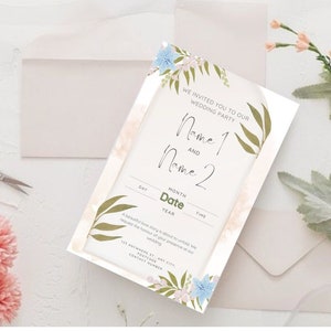 Bloemen bruiloft uitnodiging voor feest