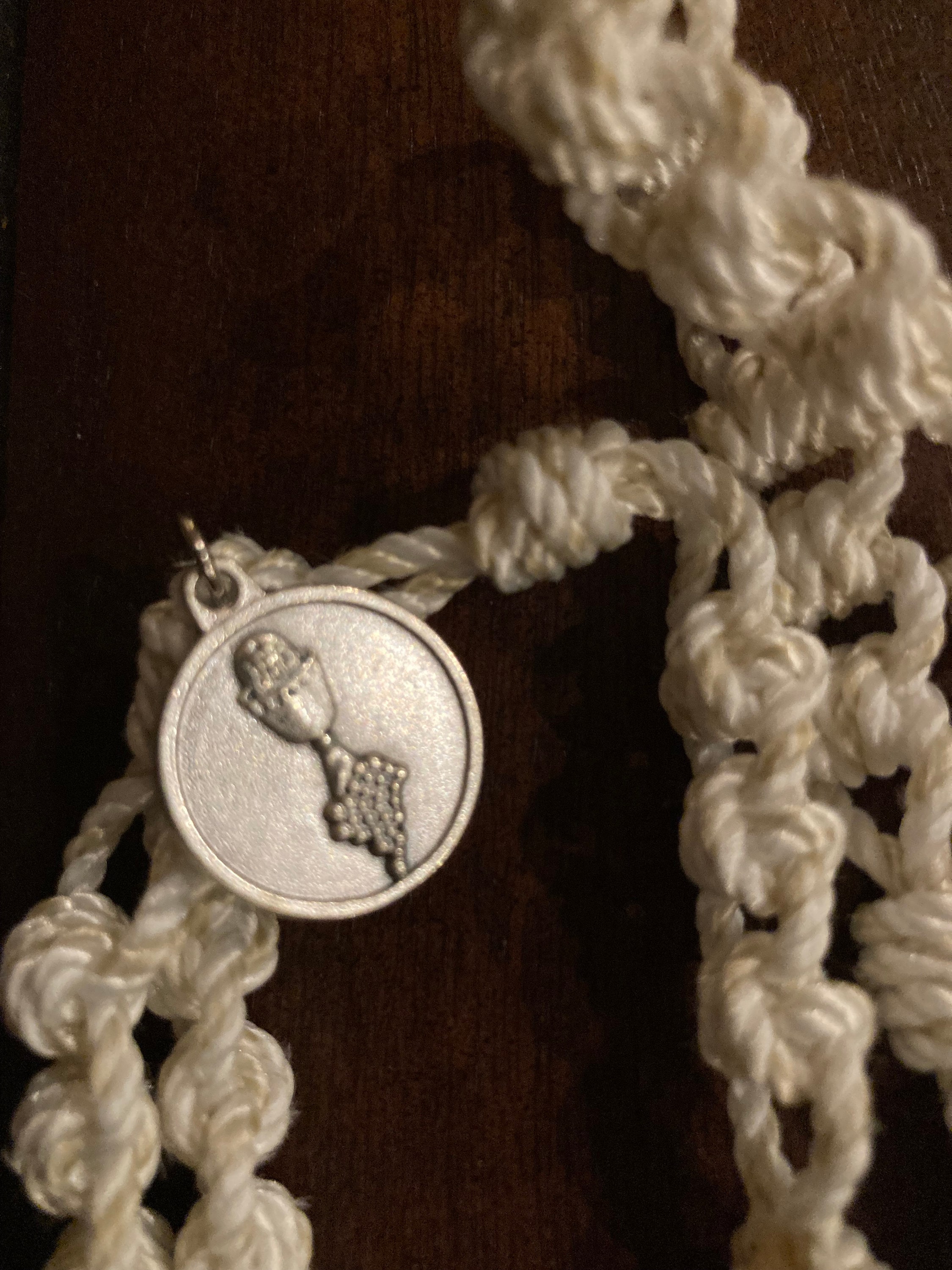 First Communion Cord Ladder Rosary Etsy