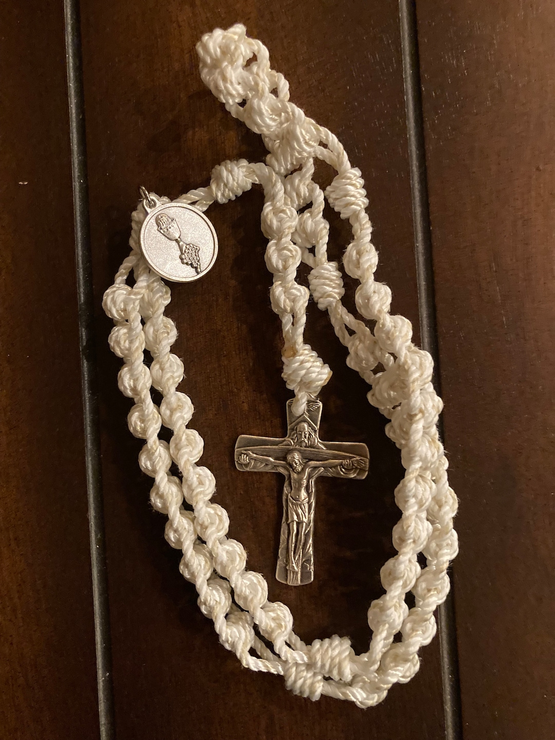 First Communion Cord Ladder Rosary Etsy