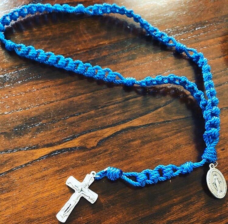 Royal Blue Cord Ladder Rosary Etsy