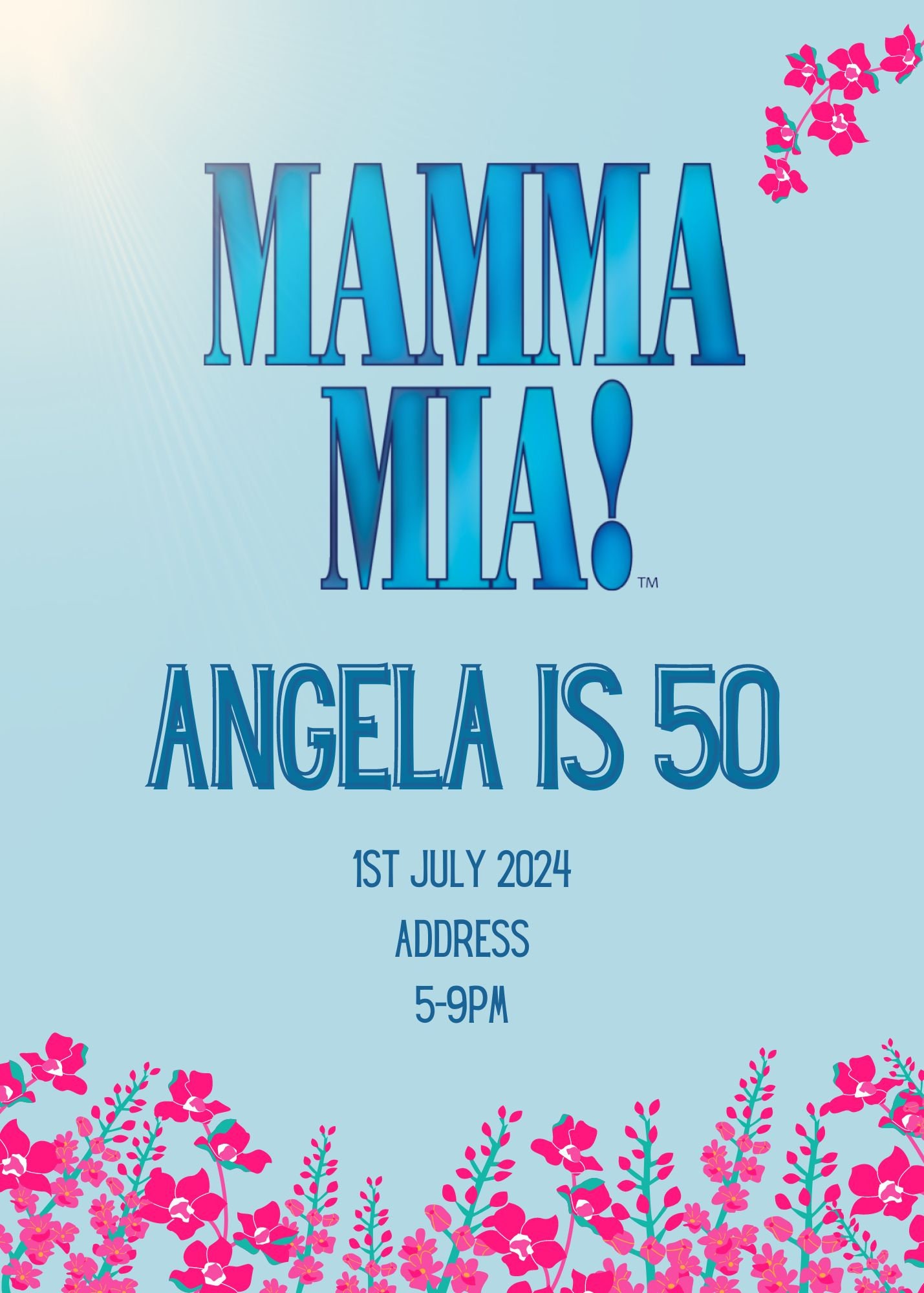 Mamma Mia Birthday Invitation Template Etsy Mamma Mia Birthday Invitation Template Etsy