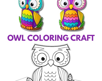 Printable Owl Craft for Kids | Cut, Color & Glue Activity | DIY Owl Paper Craft | Kids Printable Activity