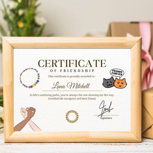 BFF Award Certificate – Digital Printable Gift for Your Best Friend