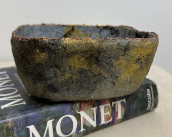 GOLD-DUSK | recycled paper mache bowl | small decorative bowl