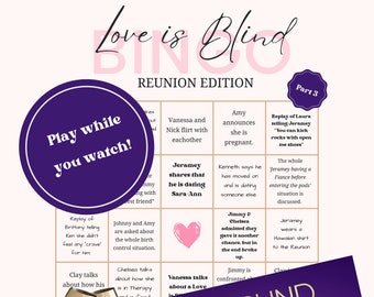 Love is Blind REUNION bingo game | Season 6 Love is Blind- Play while you watch