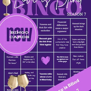 Love is Blind Bingo Spiel - Staffel 7 Love is Blind - Mädchen Nacht Spiele