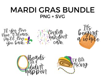 Mardi Gras SVG Bundle, Mardi Gras Puns, Mardi Gras Carnival, Fat Tuesday, Mardi Gras Cut File, Mardi Gras PNG