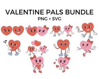 Valentine Pals Bundle, Valentine's Day SVG, Heart SVG, Valentine's Day PNG, Valentine's Day Cricut, Valentine's Day Clipart