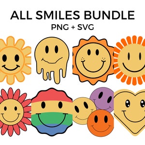 Emoji faccina sorridente, pacchetto faccina sorridente, PNG sorriso, sorriso SVG, faccia felice, decalcomanie faccina sorridente, emoji, disegni Cricut