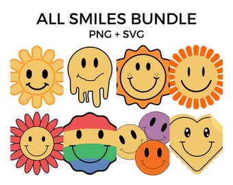 Smiley Face Emoji, Smiley Face Bundle, Smile PNG, Smile SVG, Happy Face, Smiley Face Decals, Emojis, Cricut Designs