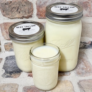 Organic Grass Fed & Finished Beef Tallow - Rendered Suet – USA Sourced