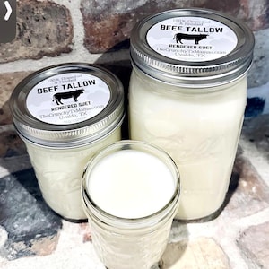 Organic Grass Fed & Finished Beef Tallow - Rendered Suet – USA Sourced