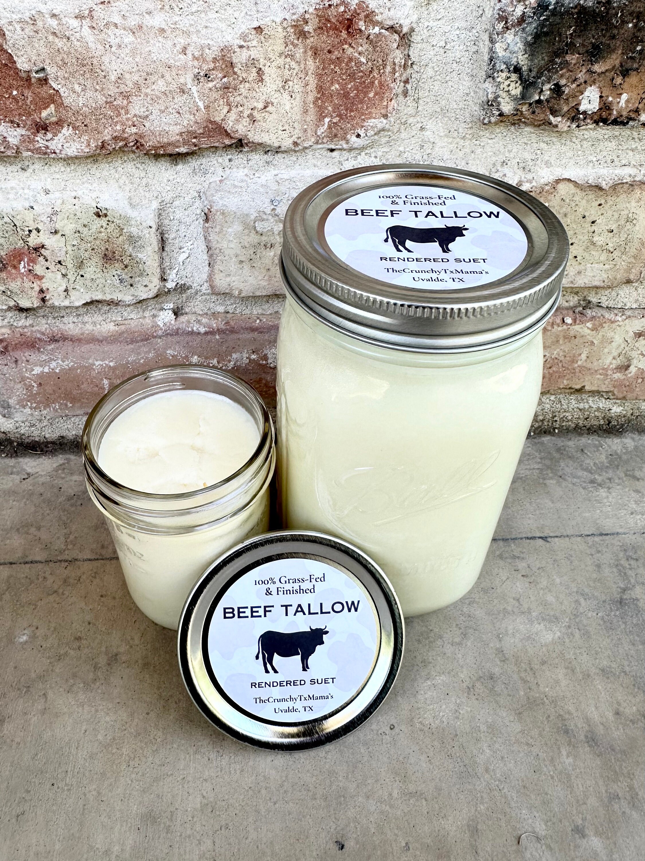 100 Premium Grass Fed & Finished Rendered Suet Beef Tallow Nongmo