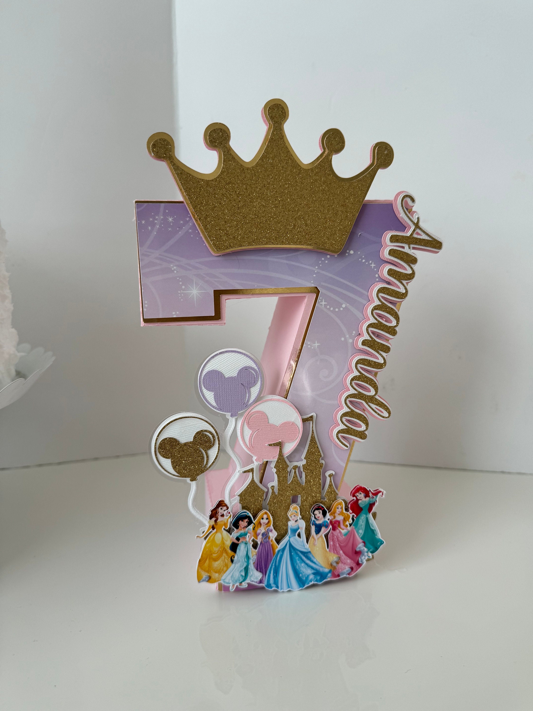 Princess Disney 3D Letters or Numbers| Princess Party Theme | Princess Birthday Keepsake | Girl Party Decor | Princess Centerpiece
