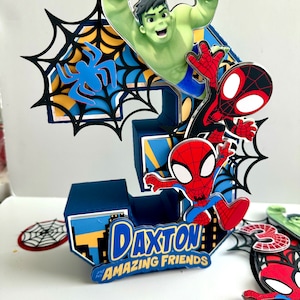 Spidey and his amazing friends 3D Letters or Numbers | Spidey Party Decorations | Spidey Birthday | Spidey Centerpieces