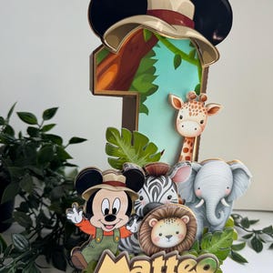 Mickey Safari custom 3D Letters, Baby Mickey Safari Party Decorations, Mickey ONE 3D Number, Mickey Safari Birthday Party