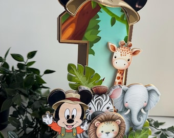 Mickey Safari custom 3D Letters, Baby Mickey Safari Party Decorations, Mickey ONE 3D Number, Mickey Safari Birthday Party