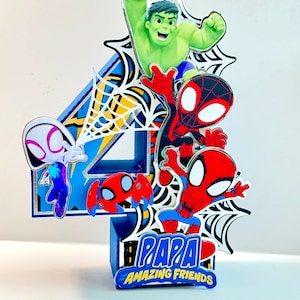Spidey and his amazing friends 3D Letters or Numbers | Spidey Party Decorations | Spidey Birthday | Spidey Centerpieces