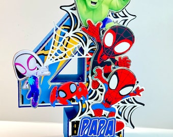 Spidey and his amazing friends 3D Letters or Numbers | Spidey Party Decorations | Spidey Birthday | Spidey Centerpieces