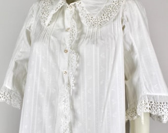 1900s Antique Cotton and Lace Shirt, Antique Lace Shirt,  Antique Lingerie