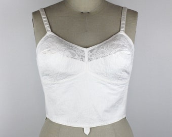 Sujetador Bustier blanco Vintage "Java Lusso" de 1950, sujetador puntiagudo vintage, lencería burlesca, sujetador blanco